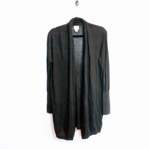 Peyton Jensen black long sleeve cardigan. Light weight and long enough to cover